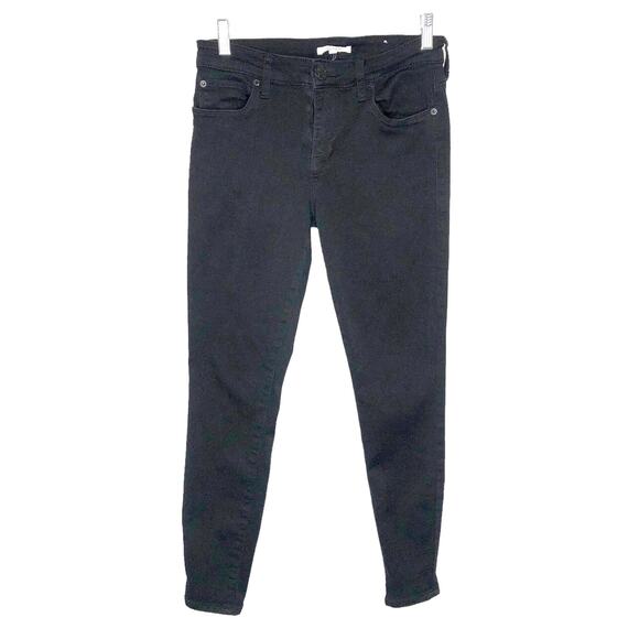 STS Blue Denim - STS Blue Emma MidRise Ankle Skinny Jeans Dark Black Stretch 27